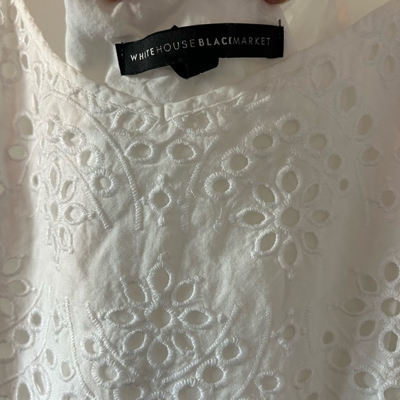 WHITE HOUSE BLACK MARKET • White Eyelet Tank Top • Medium - Picture 9 of 9
